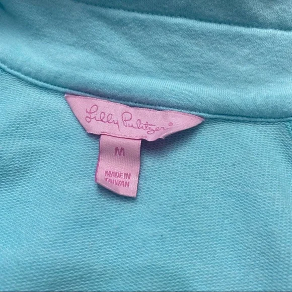 Lilly Pulitzer Skipper Solid Popover Light Blue 1/4 Zip Size Medium - Picture 7 of 11
